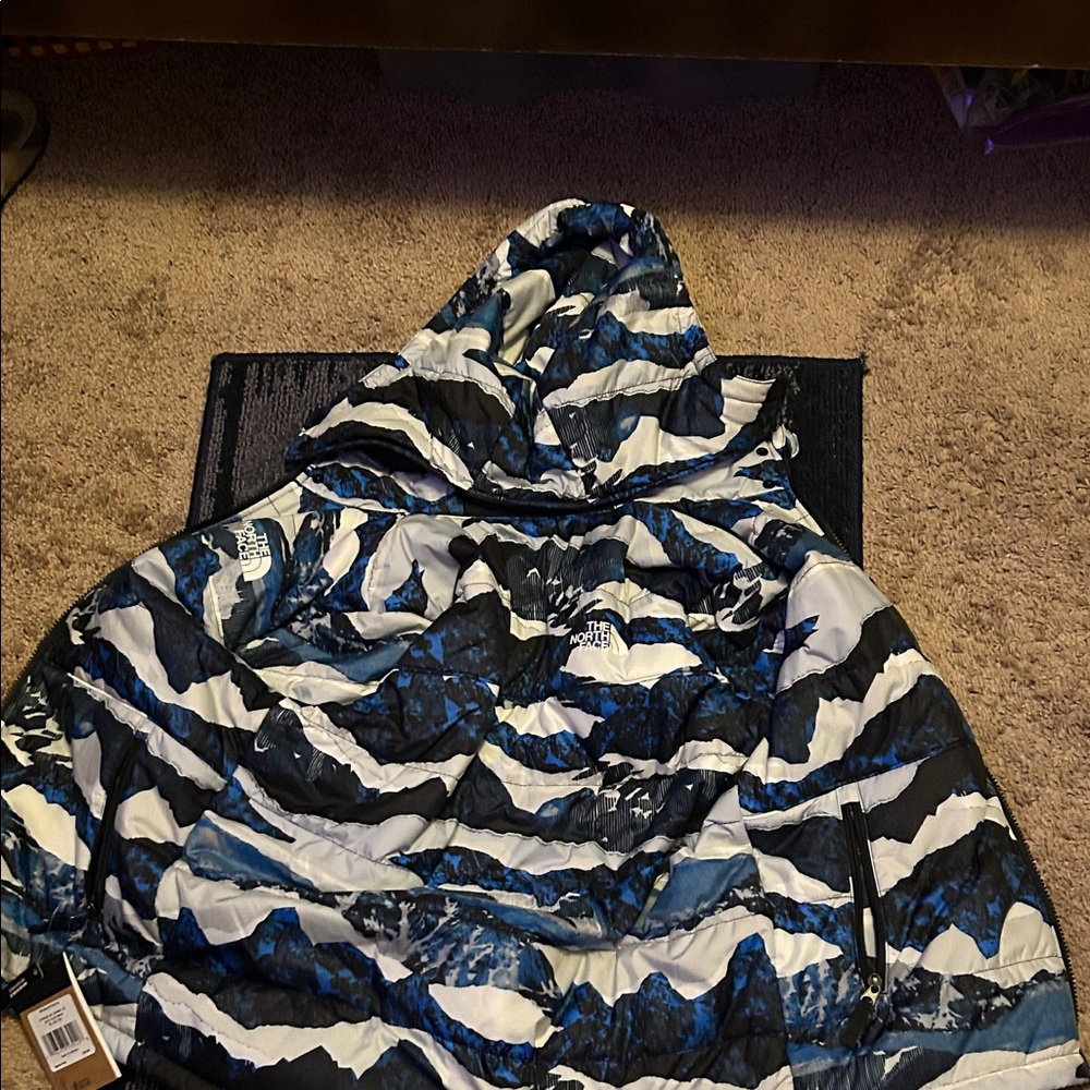 The North Face Abstract Blue and Black Jacket